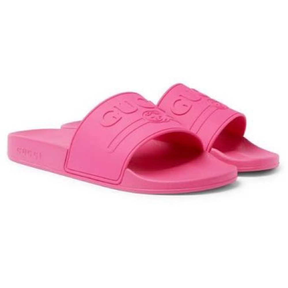 Gucci Pink Logo Slides
